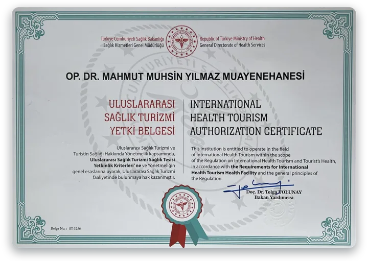 Ministry of Health international health tourism authorization certificate
